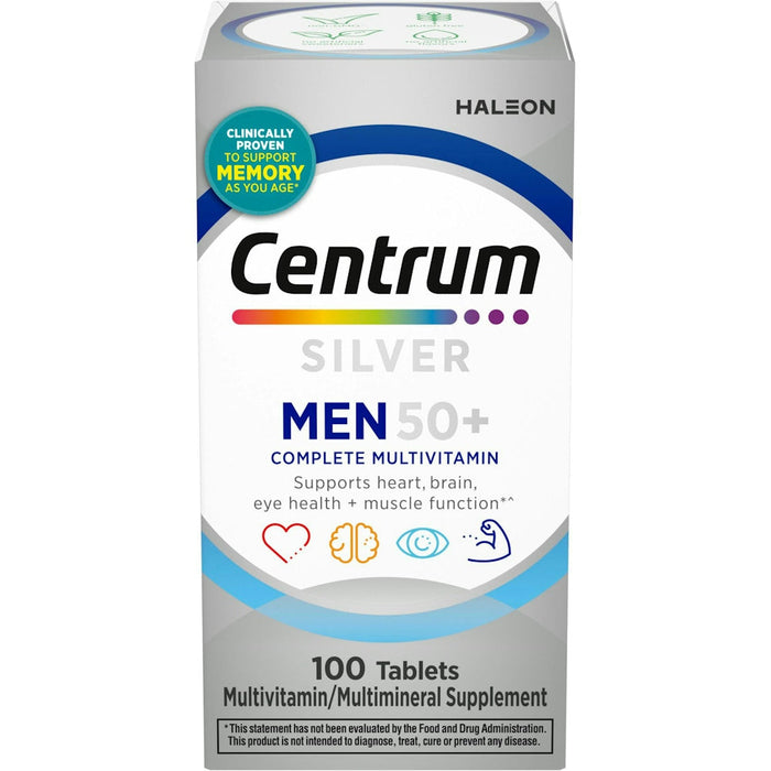 Centrum Silver Men 50+ Multivitamin Tablets, 100ct – Daily Nutritional Support for Men Over 50 by Pasteur Pharmacy