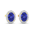 Genuine Diamond and Tanzanite Studs by Fine Color Jewels