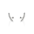 Curve CZ Diamond Screw Back Earrings: Yellow Gold by Boutique 23