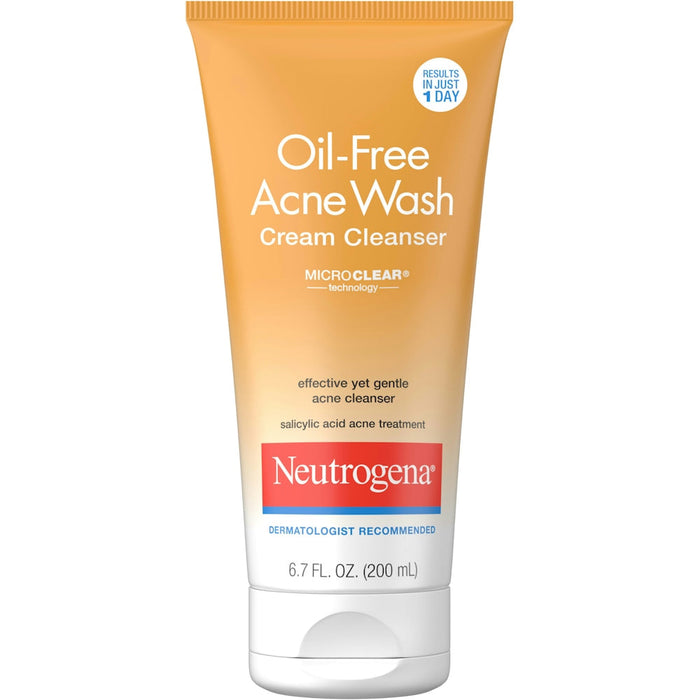 Neutrogena Oil-Free Acne Face Wash Cream Cleanser With Salicylic Acid, Non-Comedogenic Acne-Prone Skin Cleanser, 6.7 Fl. Oz by Pasteur Pharmacy