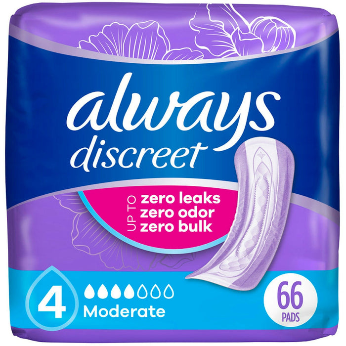Always Discreet Adult Incontinence Pads For Women Moderate Absorbency Regular Length by Pasteur Pharmacy