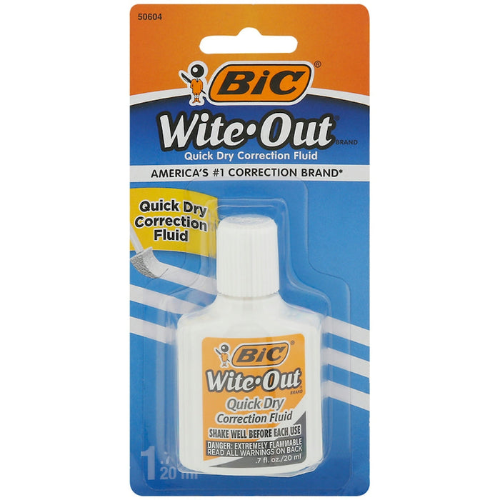 BIC Wite-Out Brand Quick Dry Correction Fluid - 6 Count - White by Pasteur Pharmacy
