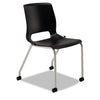 HON Motivate Four-Leg Stacking Chair, Supports Up to 300 lb, Onyx Seat, Black Back, Platinum Base, 2/Carton