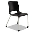 HON Motivate Four-Leg Stacking Chair, Supports Up to 300 lb, Onyx Seat, Black Back, Platinum Base, 2/Carton