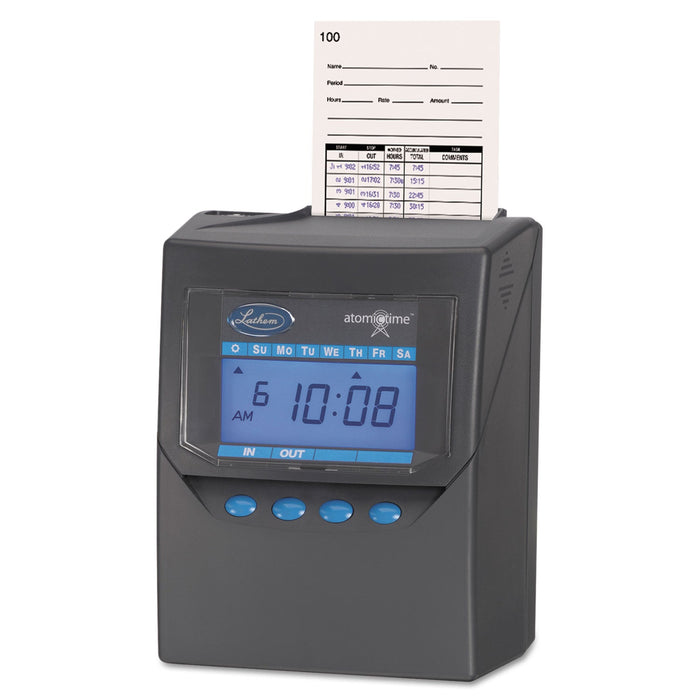 Lathem 7500E Totalizing Time Recorder, LCD Display, Charcoal