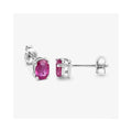 1.04 Ct Oval Pink Ruby Prong 10K Gold Stud Earrings by Fine Color Jewels