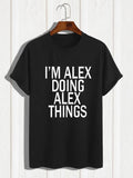 Men's I'm Alex Print, Summer Daily Outdoor T-shirt, Size 2XL by Vanessa Jane