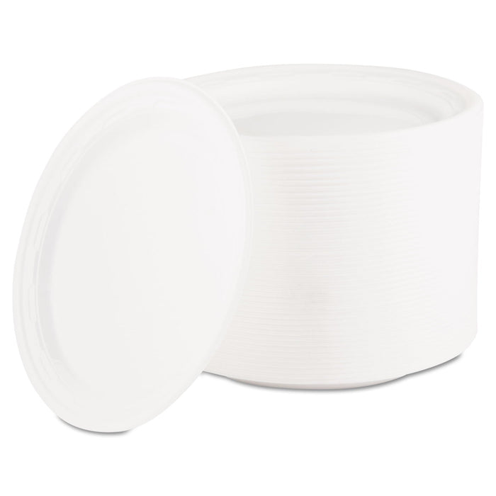 Dart Famous Service Plastic Dinnerware, Plate, 6" dia, White, 125/Pack