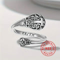 925 Sterling Silver Bohemian Faith Ring – Adjustable Vintage Cross by DailySale