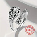 925 Sterling Silver Bohemian Faith Ring – Adjustable Vintage Cross by DailySale