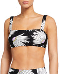 Kate Spade Printed Bralette Bikini Top Womens Swimsuit in Black, Size Large by Vanessa Jane
