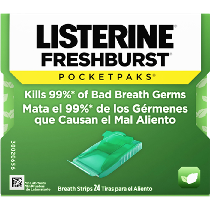 Listerine Fresh Burst Pocket Packs Breath Strips 24 by Pasteur Pharmacy