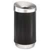 Safco At-Your-Disposal Vertex Receptacle, Round, Polyethylene, 38 gal, Black/Chrome