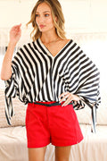 Celine Satin Tie Sleeve Blouse by Fasheabe