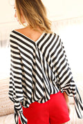 Celine Satin Tie Sleeve Blouse by Fasheabe