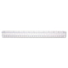 Westcott 12" Magnifying Ruler, Standard/Metric, Plastic, Clear