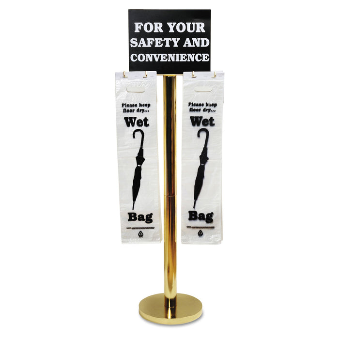 Tatco Wet Umbrella Bag Stand, 16w x 12d x 54.5h, Brass/Black/White