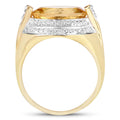 4.56 Carat Genuine Citrine and White Diamond .925 Sterling Silver Ring by Bids.com