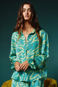 The Alma Multi Print Long Sleeve Shirt Blouse by Fasheabe
