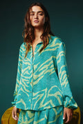 The Alma Multi Print Long Sleeve Shirt Blouse by Fasheabe