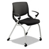 HON Motivate Nesting/Stacking Flex-Back Chair, Supports Up to 300 lb, Onyx Seat, Black Back, Platinum Base