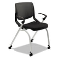 HON Motivate Nesting/Stacking Flex-Back Chair, Supports Up to 300 lb, Onyx Seat, Black Back, Platinum Base
