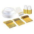 175-Pieces: Disposable Gold Dinnerware Set by DailySale