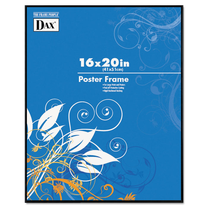 DAX Coloredge Poster Frame, Clear Plastic Window, 16 x 20, Black