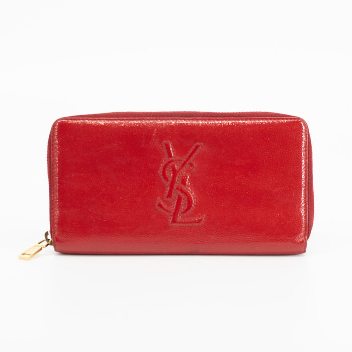 YSL Patent Berry Zip Around Wallet #1751 by Bolt Boutique