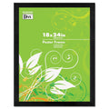 DAX Black Solid Wood Poster Frames with Plastic Window, Wide Profile, 18 x 24