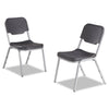 Iceberg Rough n Ready Stack Chair, Supports Up to 500 lb, Black Seat/Back, Silver Base, 4/Carton