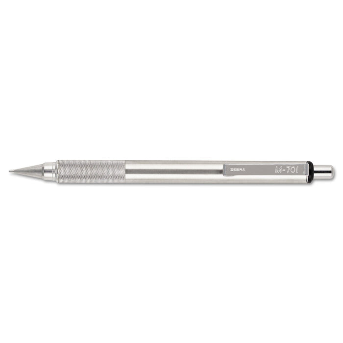 Zebra M-701 Mechanical Pencil, 0.7 mm, HB (#2.5), Black Lead, Silver Barrel