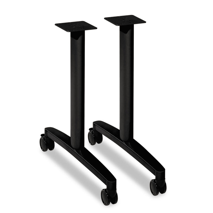 HON Huddle T-Leg Base for 24" and 30" Deep Table Tops, 39.25w x 23.5d x 23.38h, Black
