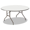 Iceberg OfficeWorks Wood Folding Table, Round, 60" Diameter x 29h, Gray Top, Charcoal Base