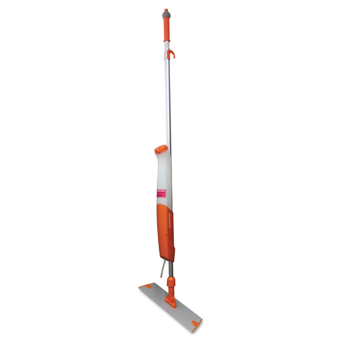 Impact The Mopster Microfiber Bucketless Mop Handle, 18 x 3 Orange Microfiber Head, 54" Silver Aluminum Handle