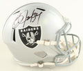Bo Jackson Signed Raiders Full-Size Speed Helmet (Beckett) Beckett Witnessed by Price Is Right Miami