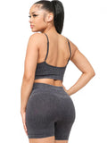 Washed Seamless Basic Tank Top and Shorts Set by The House of Stylez