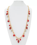 Holiday Lane Gold-Tone Crystal and Bead Jingle Bell 36 Statement Necklace by Vanessa Jane