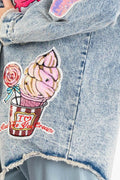 Acid Wash Denim Patches Shirt Jacket by The House of Stylez