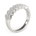 Diamond Studded Wide Multi-Diagonal Pattern Ring in 14k White Gold (5/8 cttw) by Bids.com