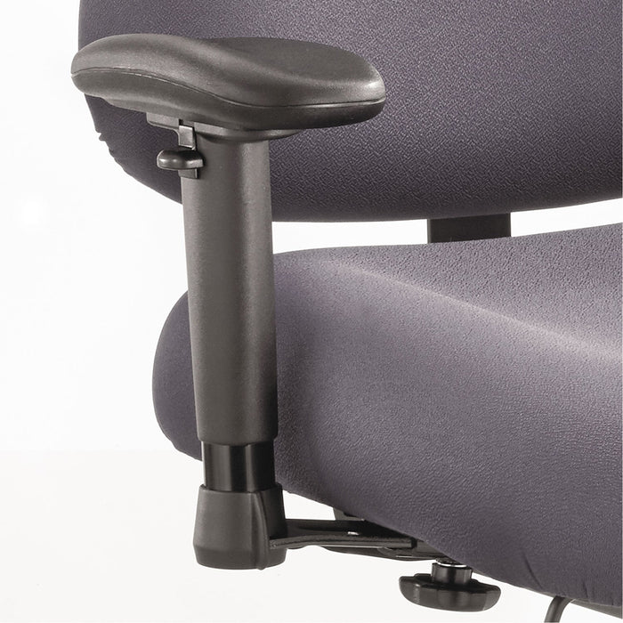 Safco Height/Width-Adjustable T-Pad Arms for Safco Optimus Big/Tall High-Back Chairs, 4" x 10.25" x 11.5" to 14.5", Black, 2/Set