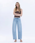 Brylee High Rise Crop Barrel Jean by Boutique 23