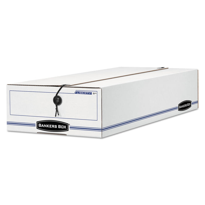 Bankers Box LIBERTY Check and Form Boxes, 9.5" x 23.75" x 4.5", White/Blue, 12/Carton