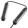 Fellowes Split Metal Surge Protector, 10 AC Outlets, 6 ft Cord, 1,250 J, Black/Silver
