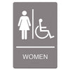 Headline ADA Sign, Women Restroom Wheelchair Accessible Symbol, Molded Plastic, 6 x 9