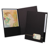 Oxford Monogram Series Business Portfolio, Premium Cover Stock, 0.5" Capacity, 11 x 8.5, Black w/Embossed Gold Foil Accents, 4/Pack