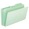 Pendaflex Pressboard Expanding File Folders, 1/3-Cut Tabs: Assorted, Legal Size, 1" Expansion, Green, 25/Box