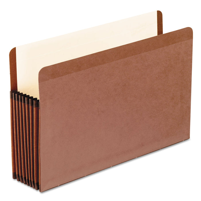 Pendaflex Premium Reinforced Expanding File Pockets, 7" Expansion, Legal Size, Red Fiber, 5/Box
