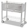 Vertiflex File Cart with Open Top, Metal, 1 Shelf, 2 Bins, 28.25" x 13.75" x 27.38", Matte Gray