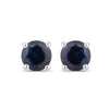 1.30 Ct Round Blue Sapphire Prong 10K Gold Stud Earrings